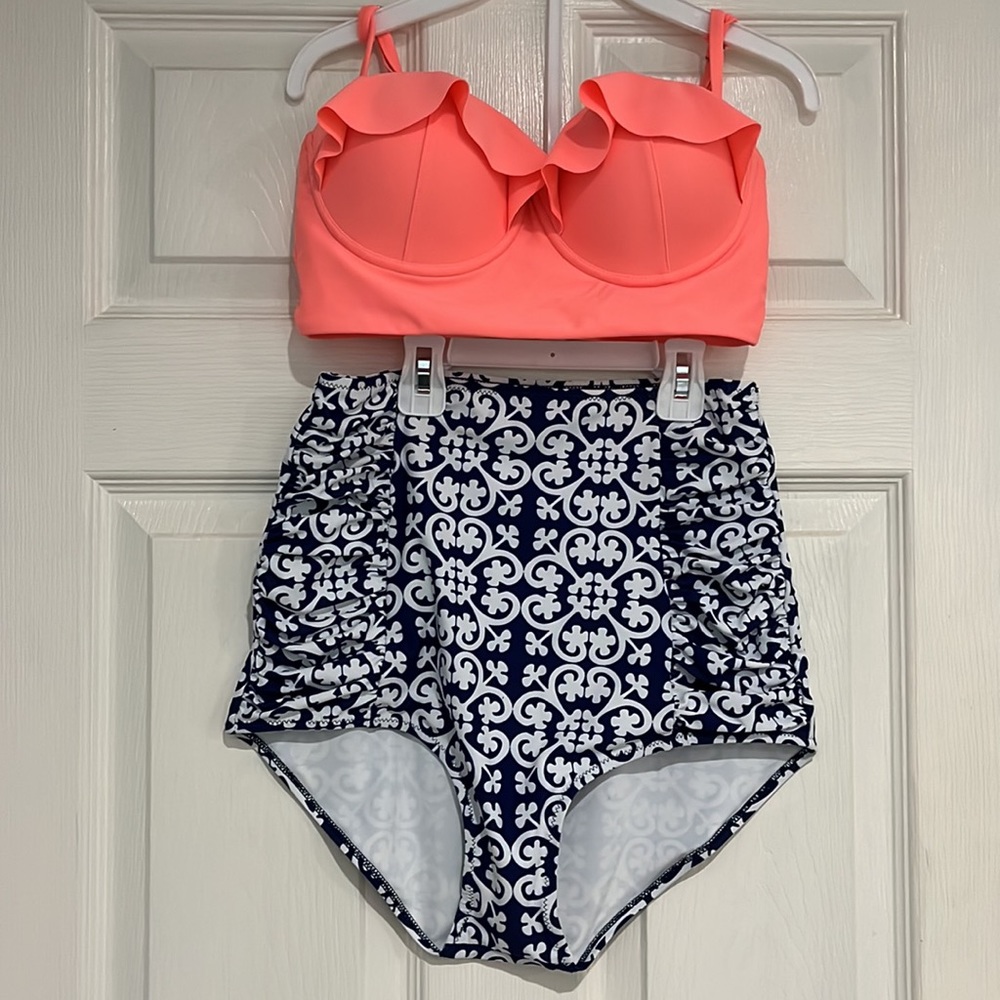 Two piece high waisted swimsuit